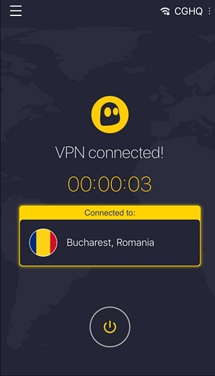 choose a location and connect the vpn