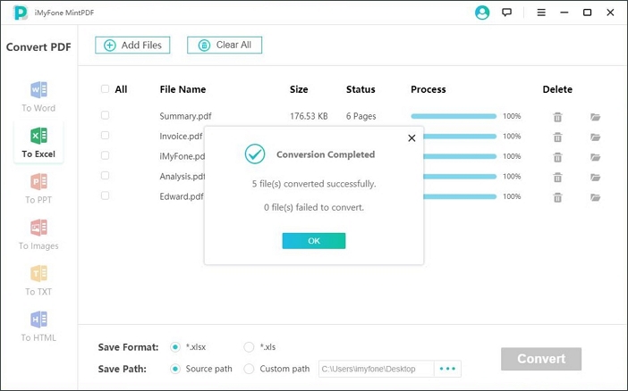 convert PDF files with iMyFone MintPDF