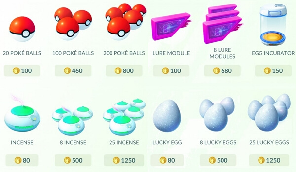 Pokemon GO item list