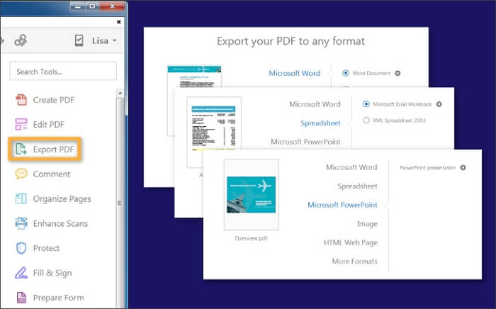 export pdf table to excel