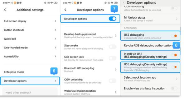 activați depanarea USB pe xiaomi care rulează miui 11 pasul 2