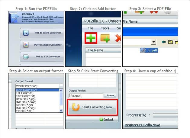 steps to convert PDF to Excel with PDFZilla