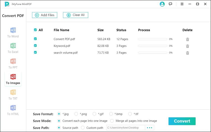 convert PDF to image with iMyFone MintPDF