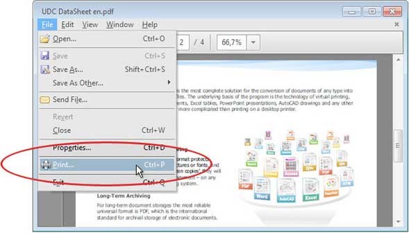 universal document printer