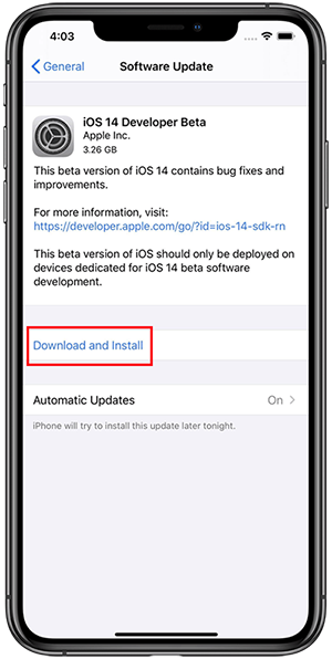 update your ios version