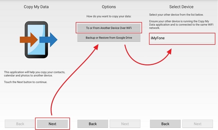 Use Copy My Data to transfer data from Android to iPhone