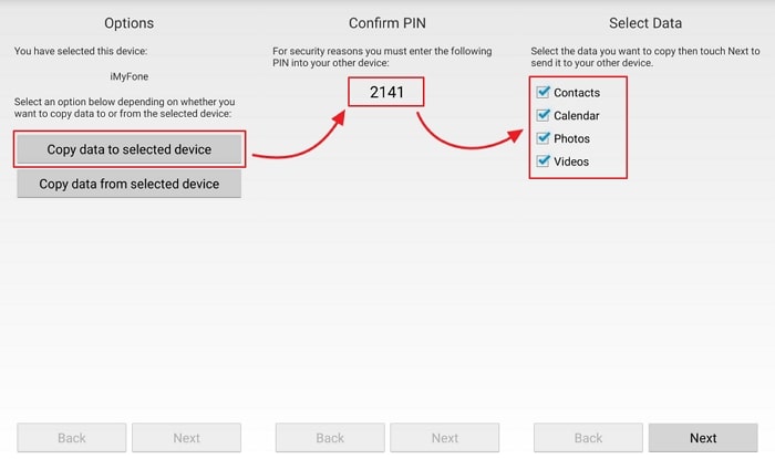 Use Copy My Data to transfer data from Android to iPhone