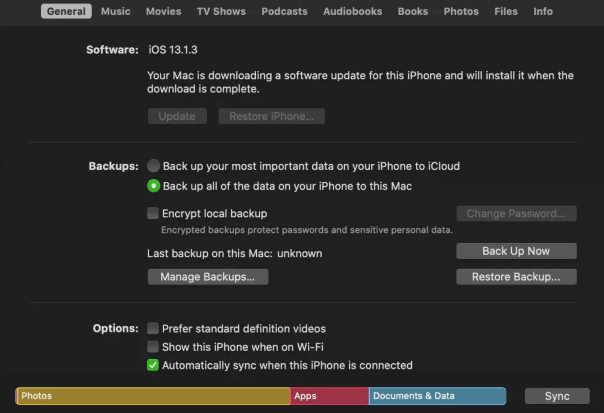 fix your Mac is downloading the software for the iPhone/iPad