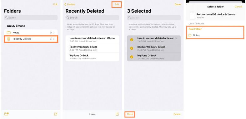 recover recently deleted notes on iphone