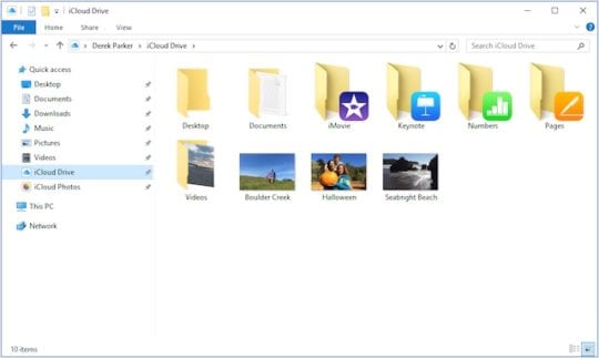 access icloud drive files on pc