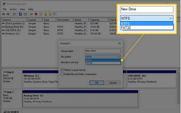 format the disk