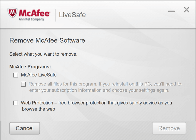 remove antivirus software