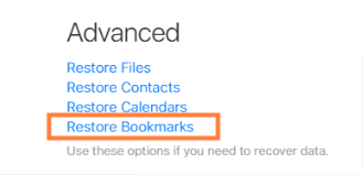 restore bookmarks