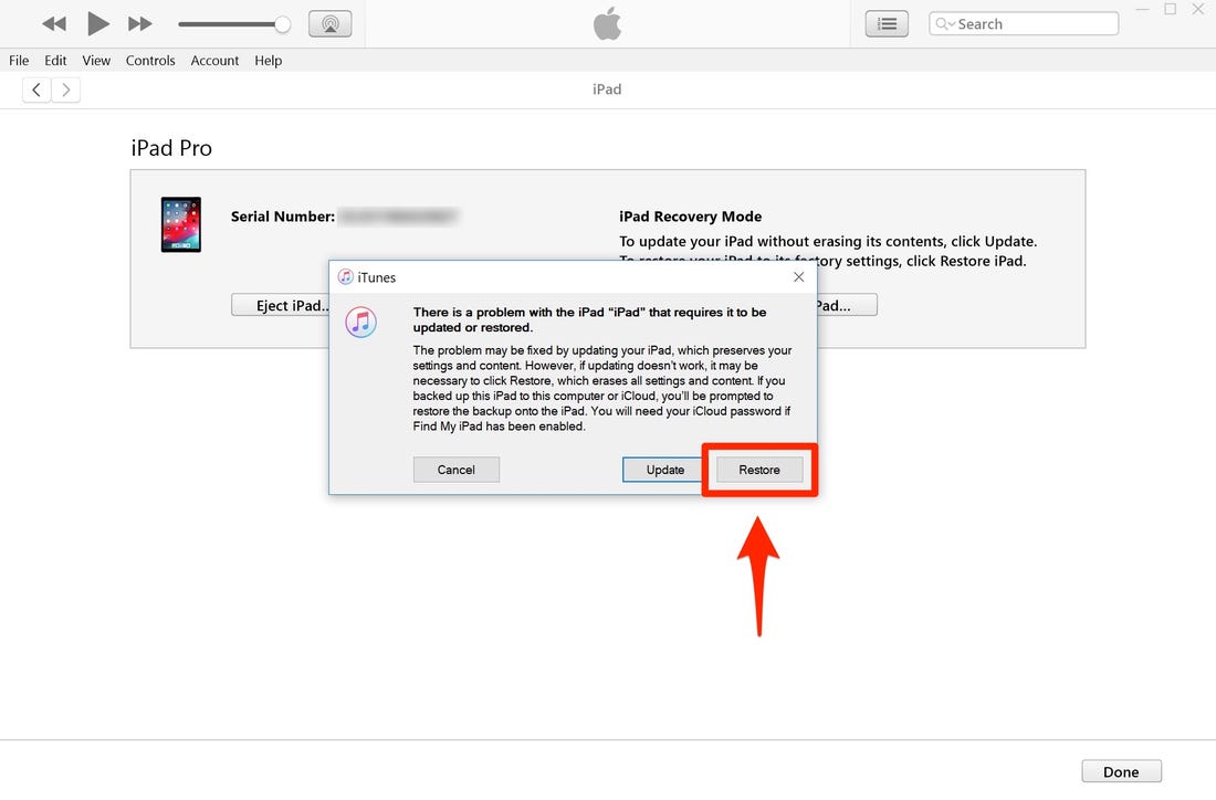 restore iphone with itunes