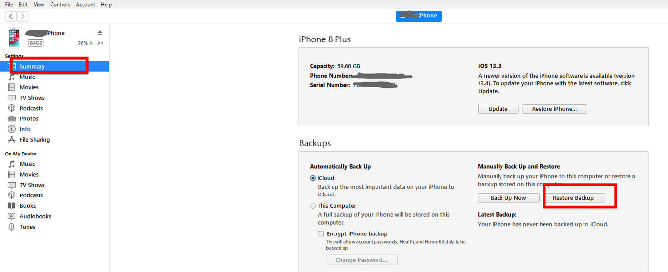 iphone recovery software from itunes backup