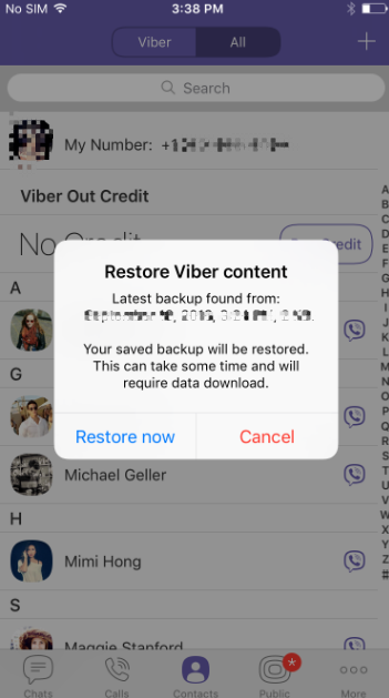 how to restore viber messages on iphone