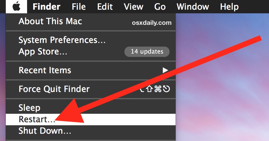 restart mac