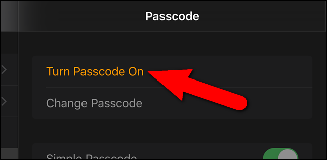 turn passcode on iphone