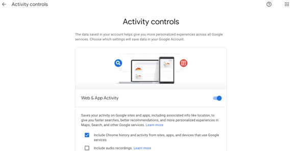 turn off google location activity