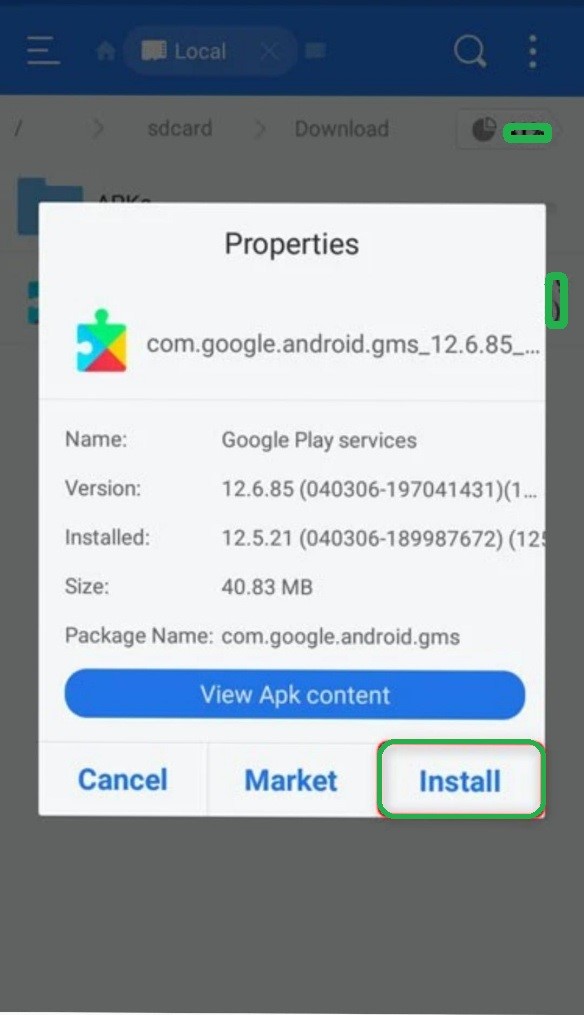 access the older Google Play Services version