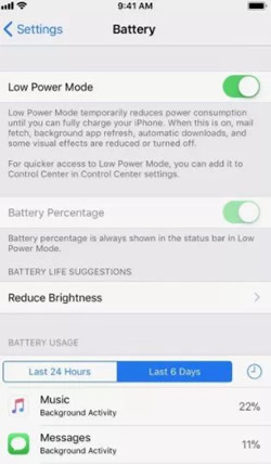 turn off low power mode