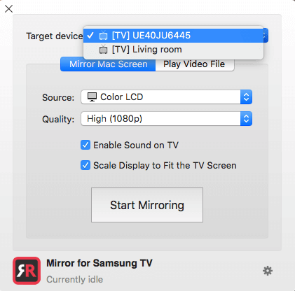 mirror for samsung tv free mac