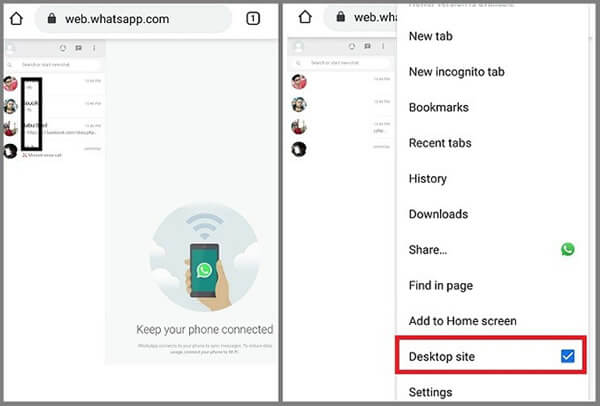 activate old whatsapp on web