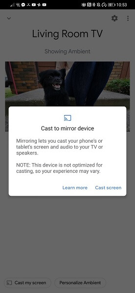 cast to mirror device