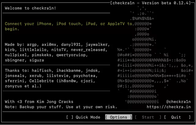 Checkra1n start 