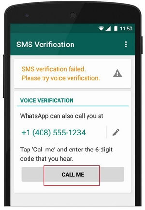 how to get whatsapp code through sms