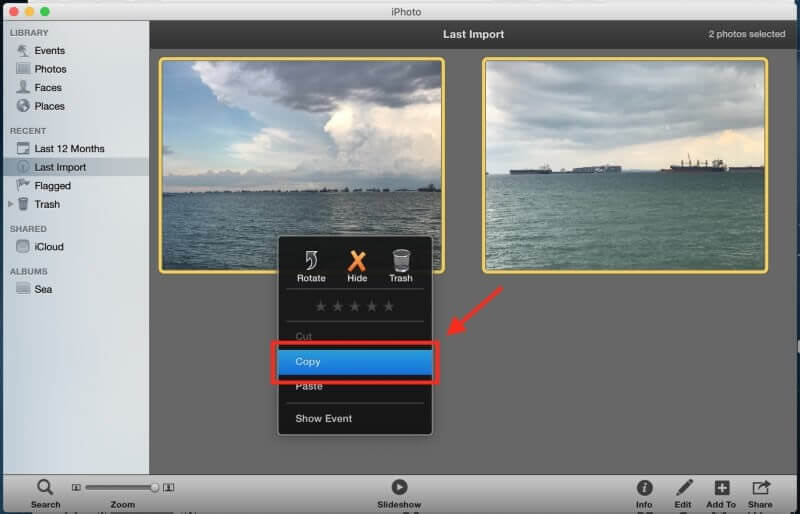 how to compress pictures in iphoto