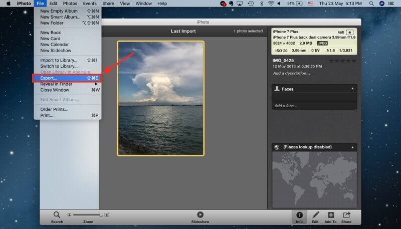 export compress images from iphoto