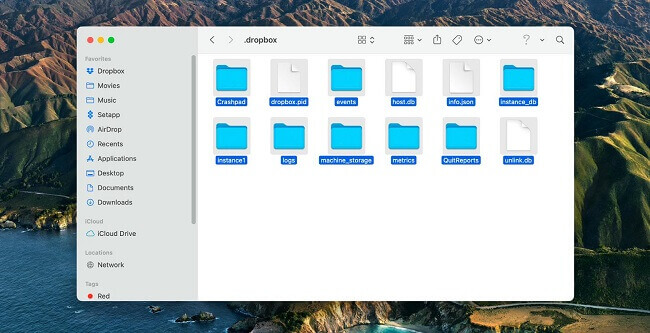 uninstall dropbox mac extensions in use