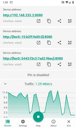 mirror from android to ios with screen stream over http