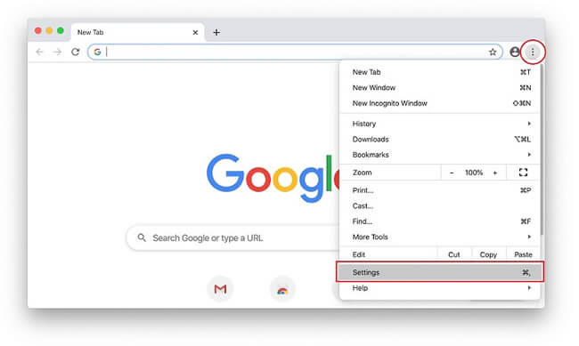 open google chrome settings