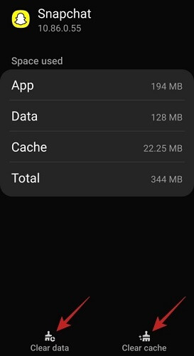 clear snapchat data and cache