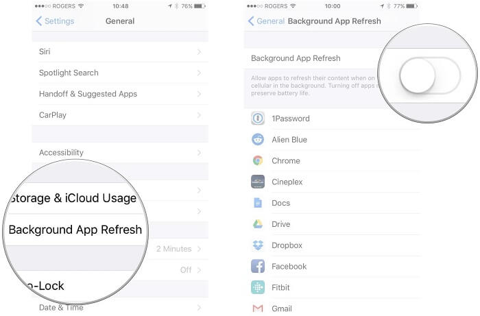 background refresh iphone
