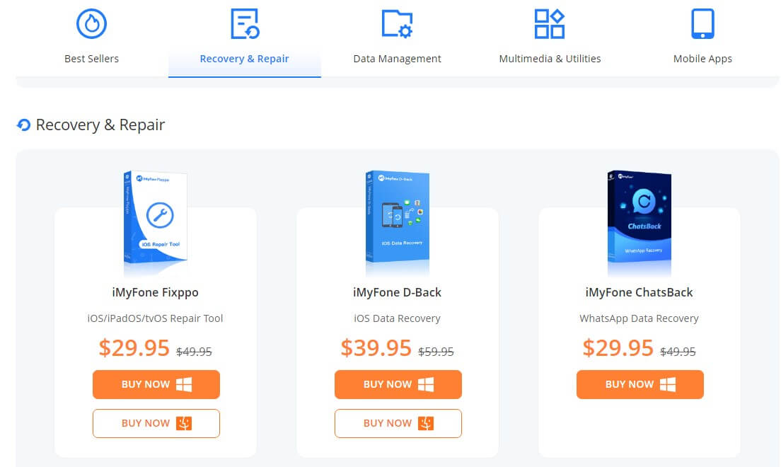 Select Products from iMyFone Store