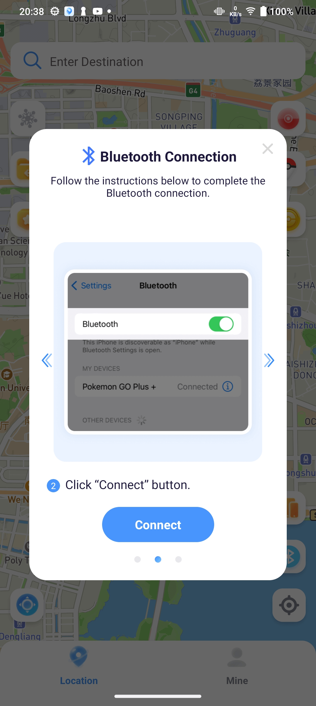click connect button bluetooth
