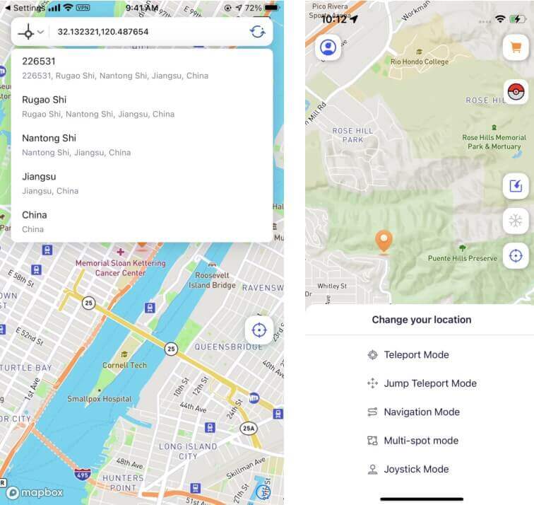 enter coordinate long change location locachange