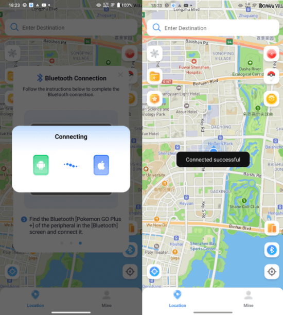 iphone and android connected successfully