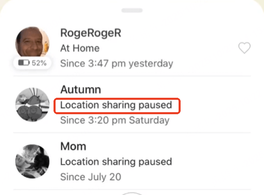 life360 location sharing paused