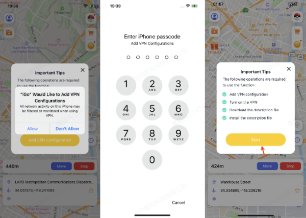 start location spoofing
