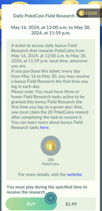 get free pokecoins during special research