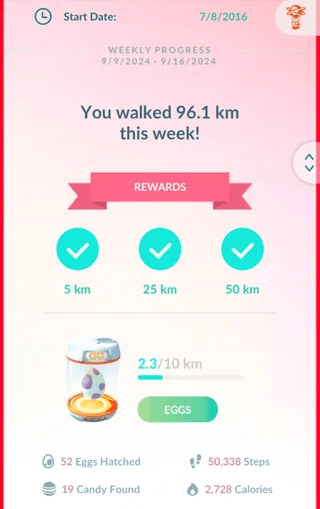 walk 96 km this week