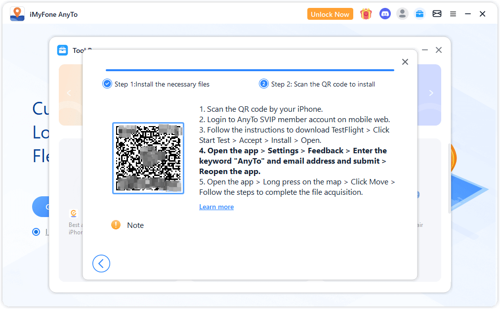 scan qr code install imyfone igo