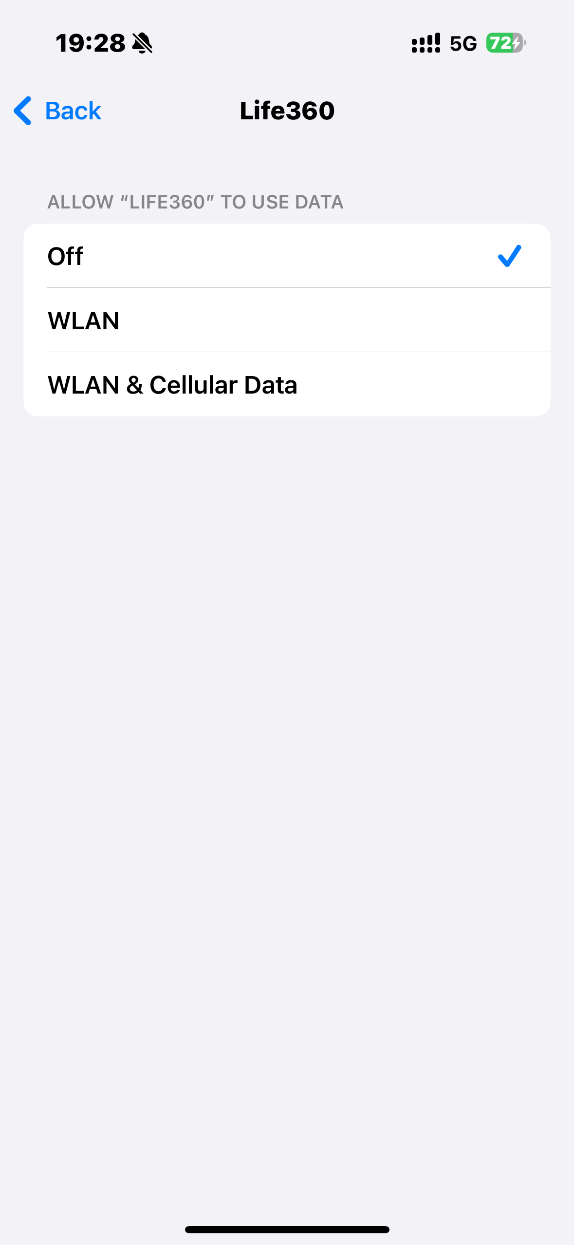 turn off cellular data access for life360