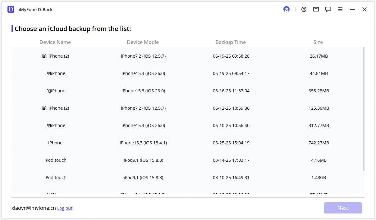 select recover from icloud backup option