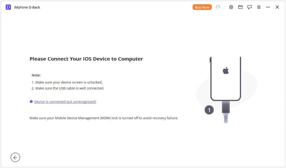 d back recover from ios device