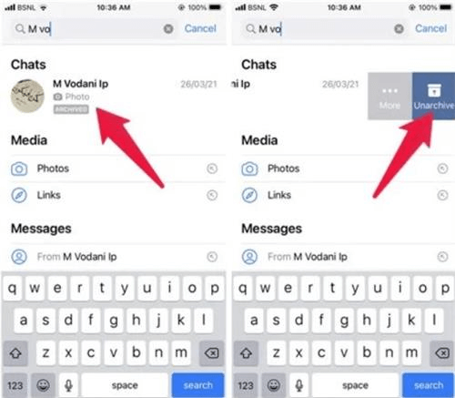 unarchive whatsapp messages iphone